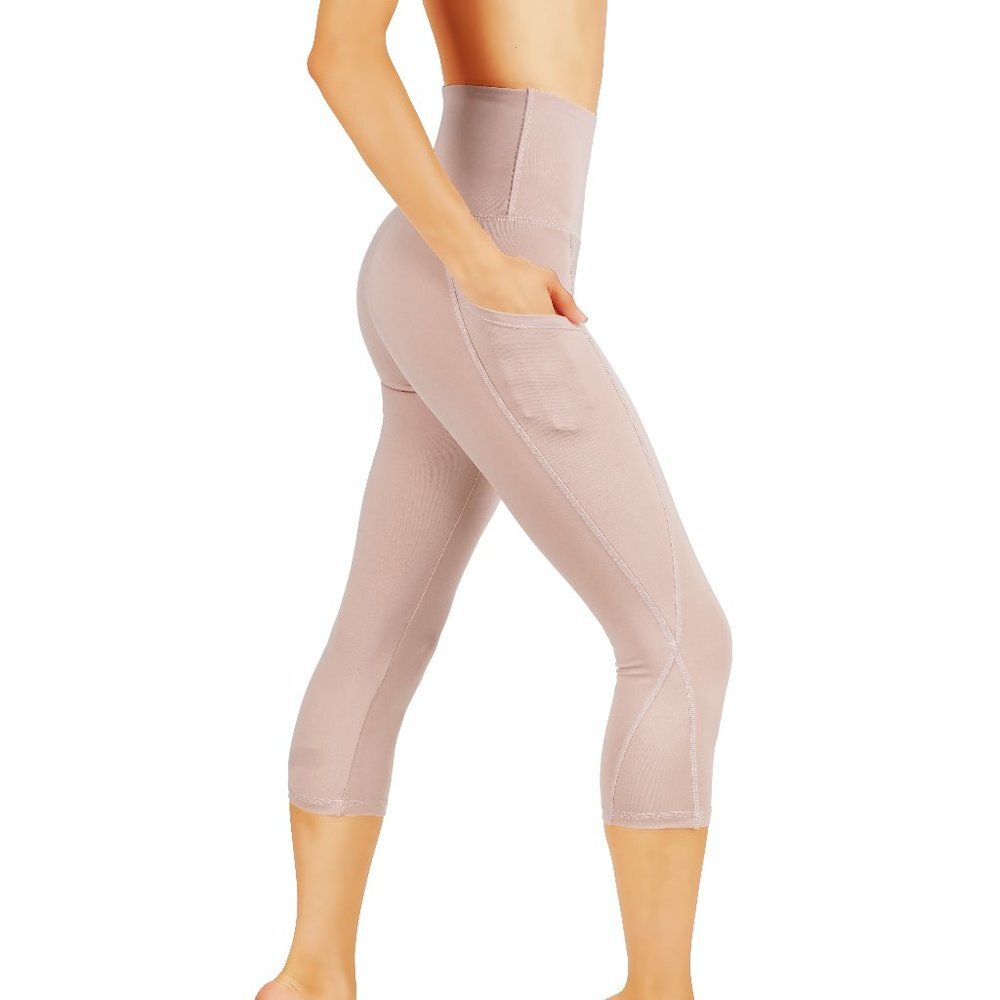 5pcs Capri Leggings With Pockets Power Flex Dry-Fit